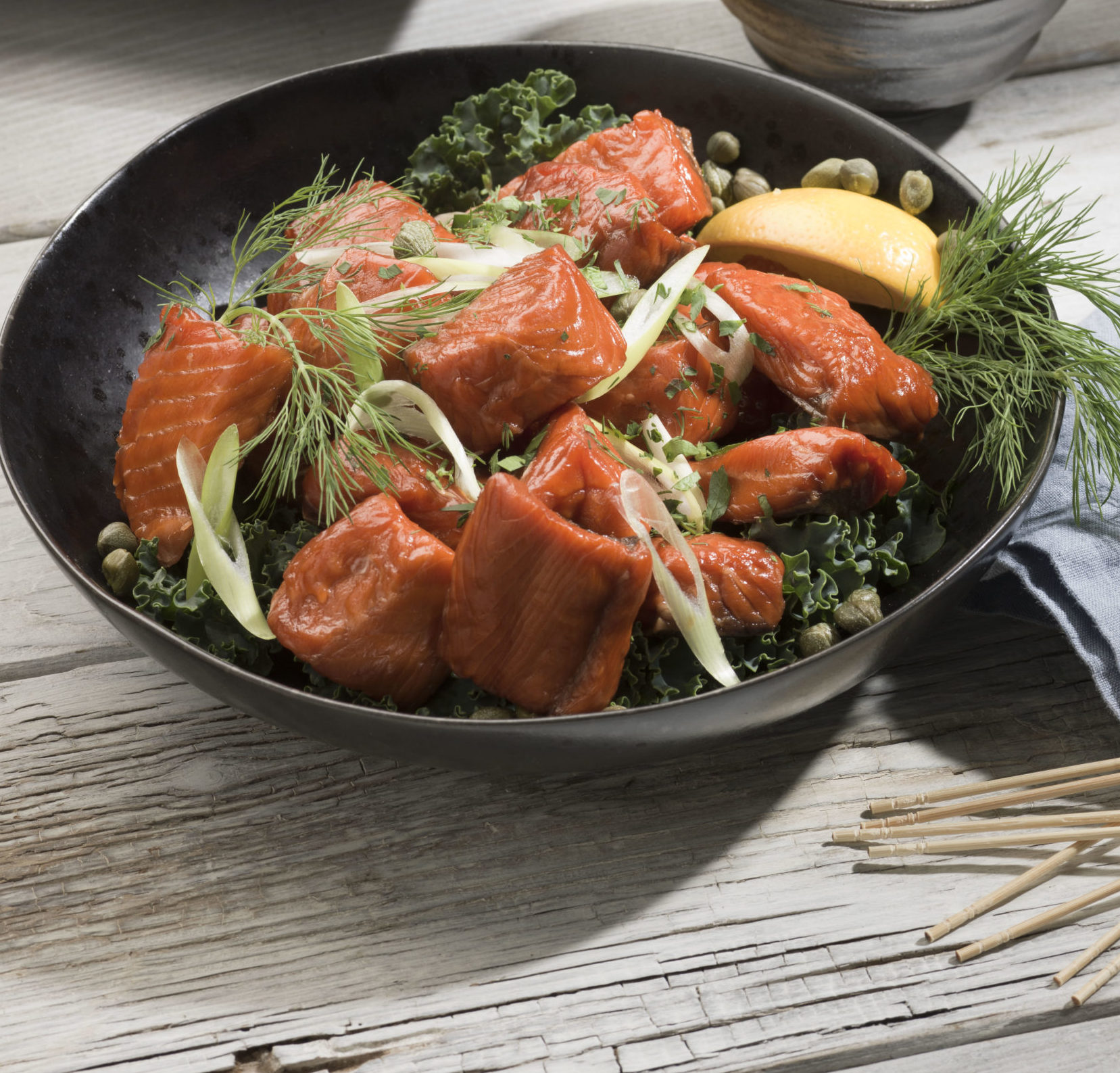 photo of hot smoked sockeye nuggets